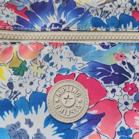 Kipling Alvar Crossbody Indigo/Bloom 4 Zipper - Picture 2 of 11